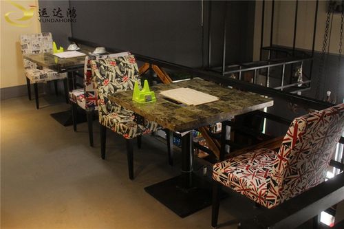 有家餐厅大理石火锅桌子 深圳龙华工厂直销定做 无烟自助餐厅